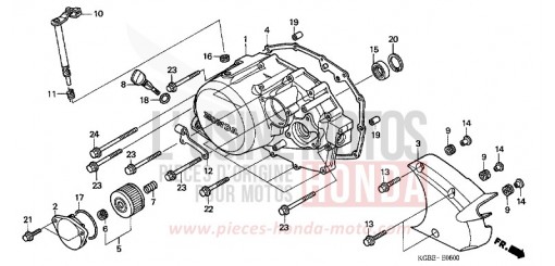 COPERCHIO CARTER MOTORE DESTRO VT125C4 di 2004
